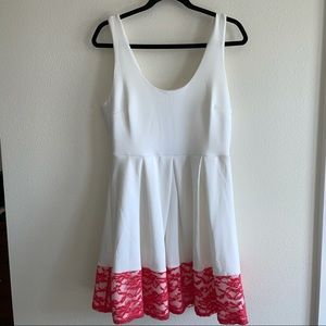 Luck be a lady dress with Pink Lace Hem